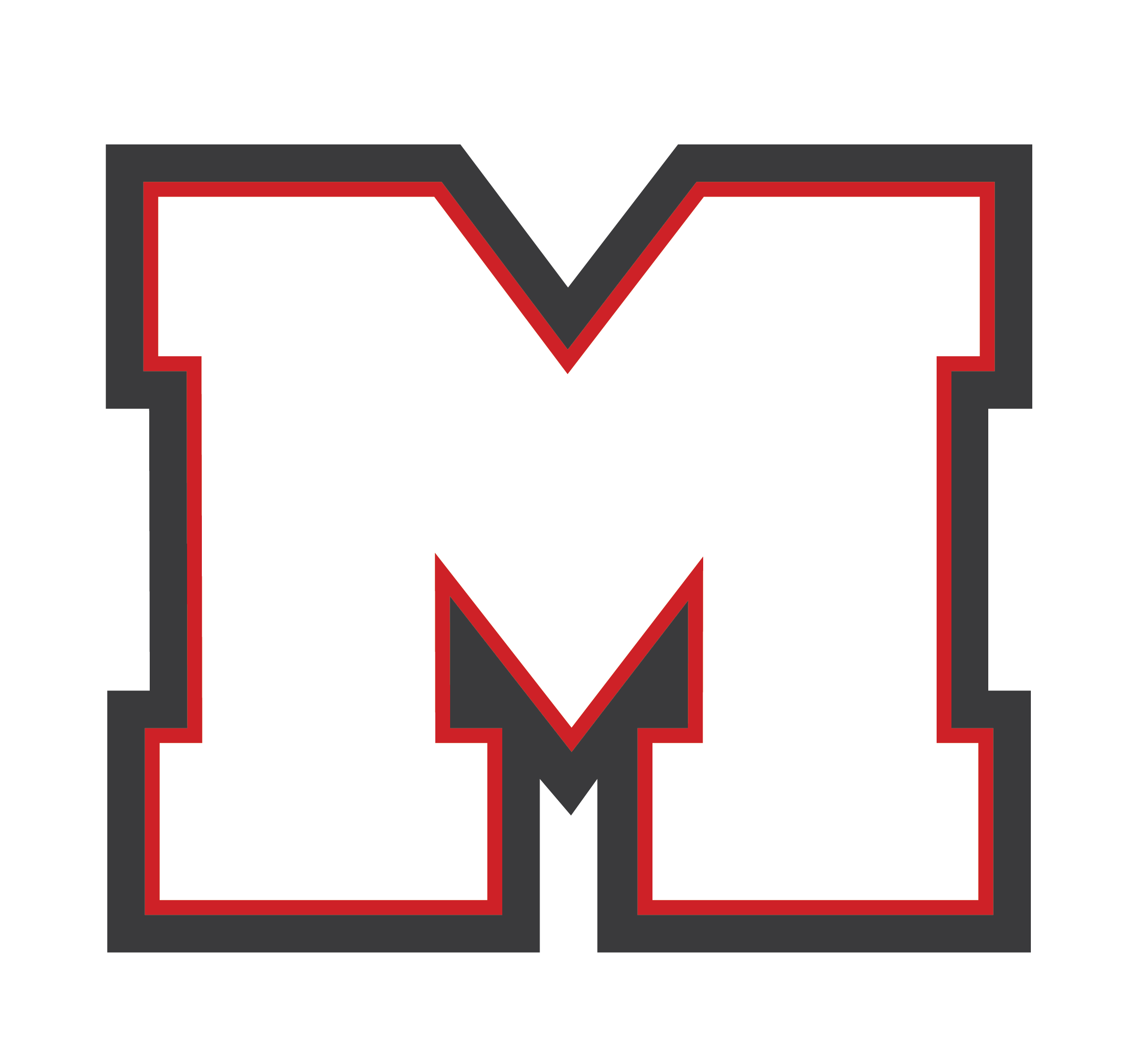 Mundelein Jr. Mustangs M logo